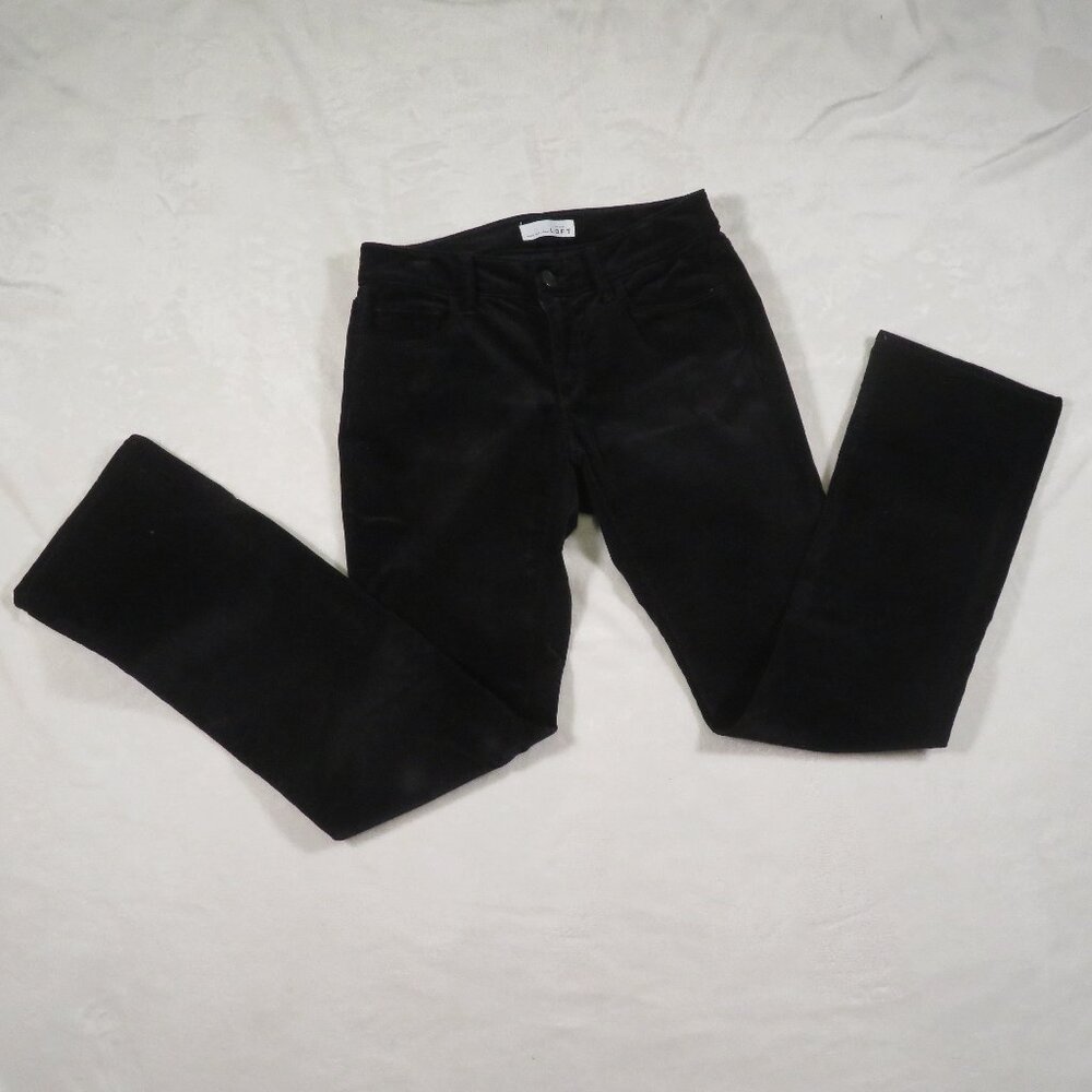 LOFT Black Curvy Bootcut Corduroy Pants 26P/2P